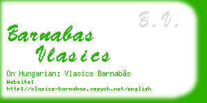 barnabas vlasics business card