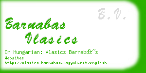 barnabas vlasics business card